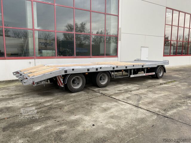 Žemagrindė platforma priekaba Möslein T 3-8,20 P OR  3 Achs Tieflader gerader Ladefläche 8,10 m,Neufahrzeug