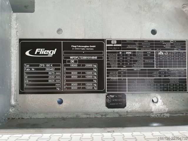 Standaard oplegger FLIEGL ZPS 200 K-Jumbo-Z 70 Kombianhänger