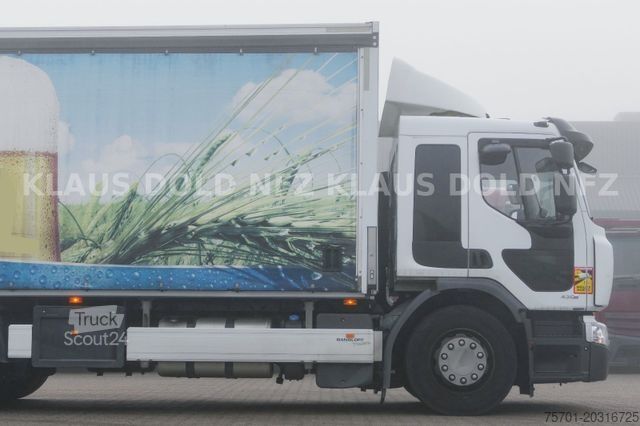 Tenteli düz yataklı kamyon RENAULT Premium 430 Getränkewagen Lift-/Lenkachse EU5