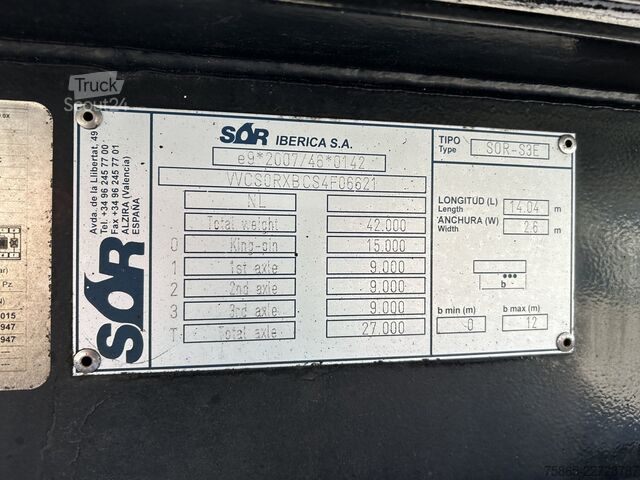 Gekoeld/bevroren transport SOR Iberica SOR-S3E / Carrier Vector 1550 / Frigo / BPW Dru...