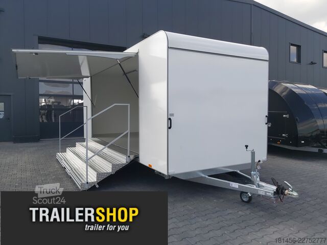 Remorque de vente trailershop mobiler Messestand Infostand 600x230cm