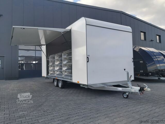 Remorque de vente trailershop mobiler Messestand Infostand 600x230cm