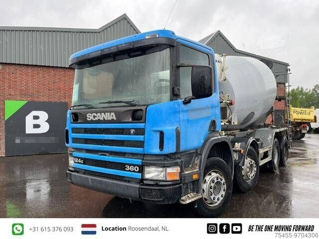 Scania P124 360 8x4 Concrete mixer 9m3 Full steel Big