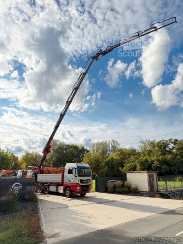 Macara montată pe camion MAN TGS 35.480 8x4 KRAN+JIB 32m Kipper 5/6 Steuerkre