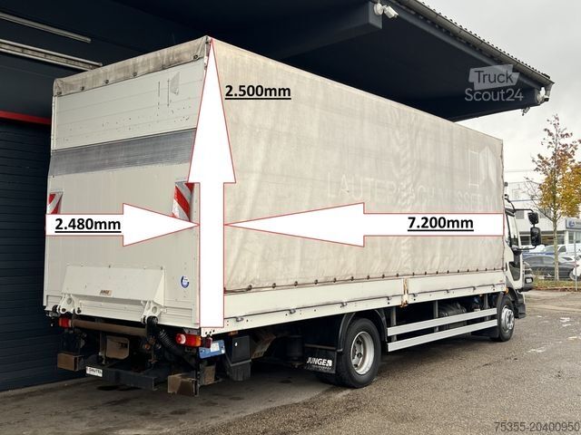 Вантажівка з платформою і тентом VOLVO FL 260 7,2m LBW Klima Tempomat AHK Orig. 125'km