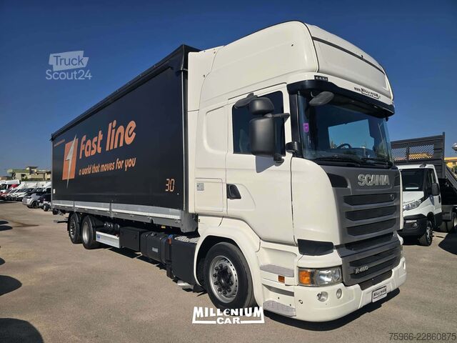 Nákladné auto s plochou korbou a plachtou SCANIA SCANIA R450 CENTINATO 9,60 SPONDA 2017 E