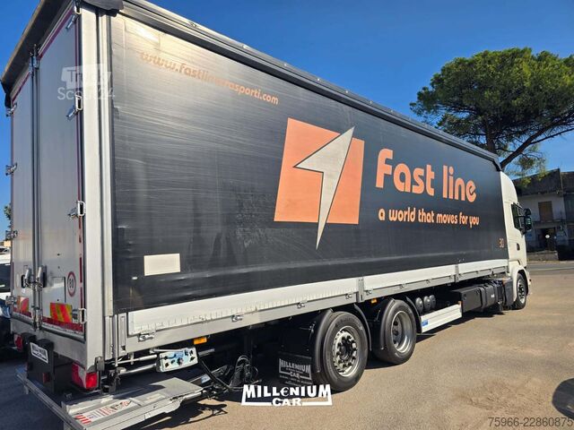 Nákladné auto s plochou korbou a plachtou SCANIA SCANIA R450 CENTINATO 9,60 SPONDA 2017 E