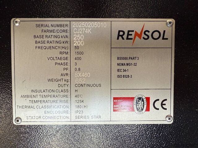 Aggregat  DPX CJ274K - 250 kVA Alternator - DPX-33909