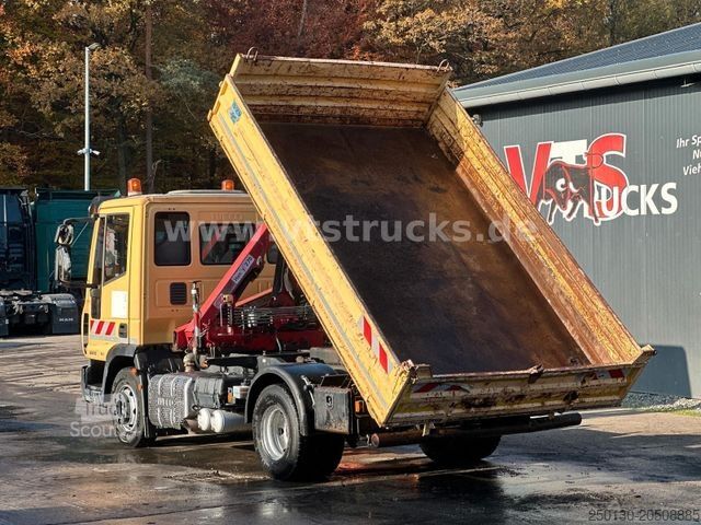 Fourgon benne basculante IVECO EuroCargo 80E19 HMF Ladekran Meiller-DSK