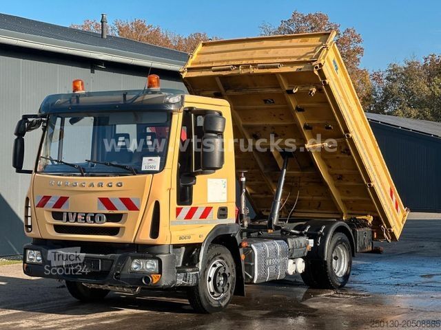 Fourgon benne basculante IVECO EuroCargo 80E19 HMF Ladekran Meiller-DSK