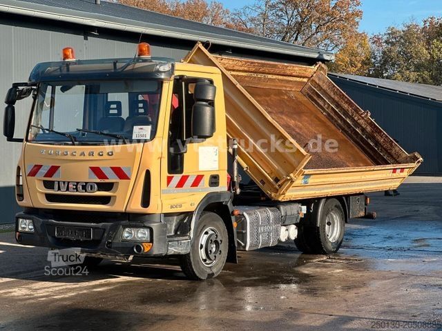 Fourgon benne basculante IVECO EuroCargo 80E19 HMF Ladekran Meiller-DSK
