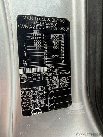 Gru montata su autocarro MAN TGS 26.400 Kipper Kran Palfinger PK 18002