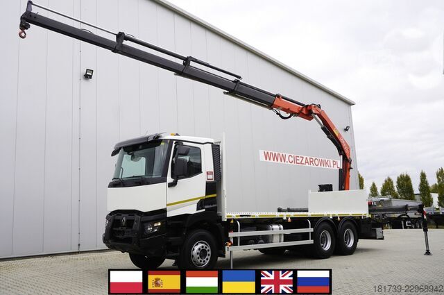 Plattform mit Kran Renault C380 DTI 11 6x4 / Fassi F235A.0.24 E