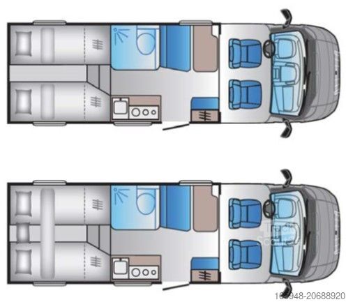 Polointegrovaný obytný vůz GLUECKSMOBIL C 65 SL *Einzelbetten*nur 2,12 m breit*