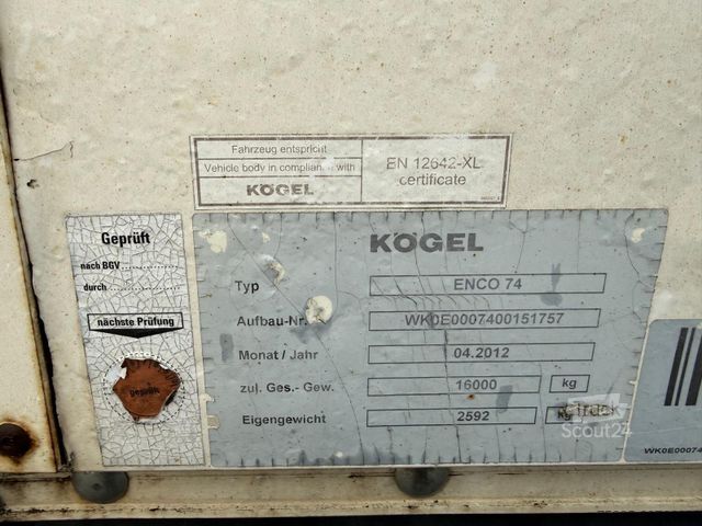 Ремарке със сменяемо купе KÖGEL 745 BDF Brücke Edscha Schiebeplane InnenH 2,70m