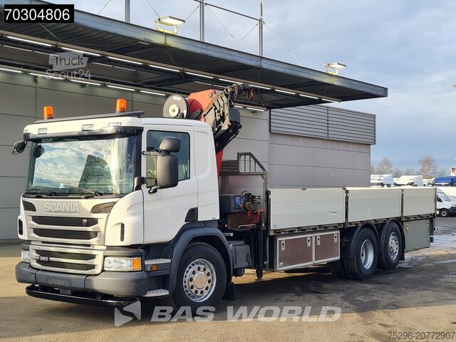 Yükleme platformu Scania P360 P 6X2 HMF 1820-K4 Kran Crane Lift+Steering...