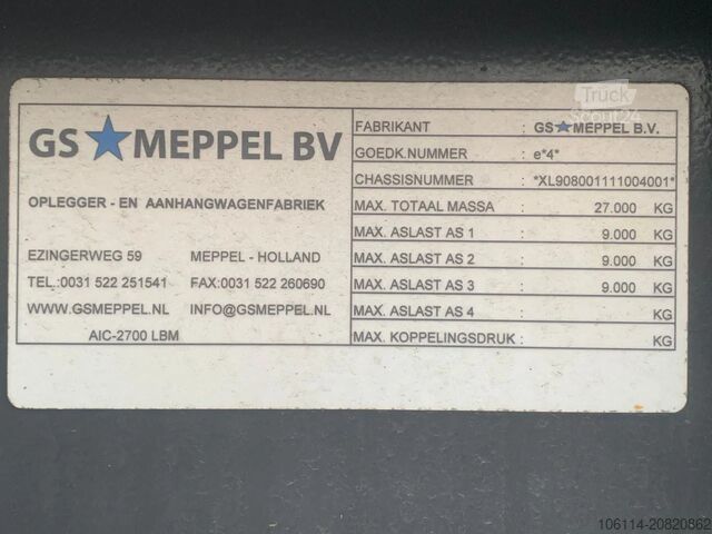 Containertransport GS Meppel 27 ton / dubbele banen.