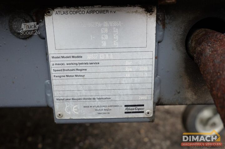 Compresor Atlas Copco XAS37 6 stuks Kubota 3 cil. - XAS37 KD M A - 7 ...
