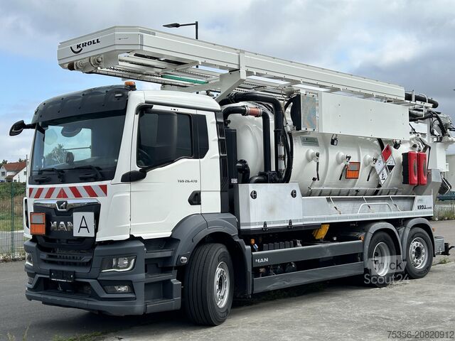 Vakuuminė cisterna sunkvežimis MAN TGS 26.470 6X2 ADR mit Ausschubkolben