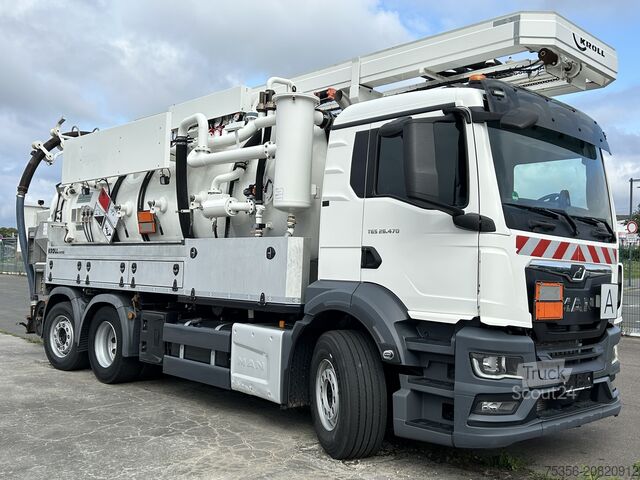 Vakuuminė cisterna sunkvežimis MAN TGS 26.470 6X2 ADR mit Ausschubkolben