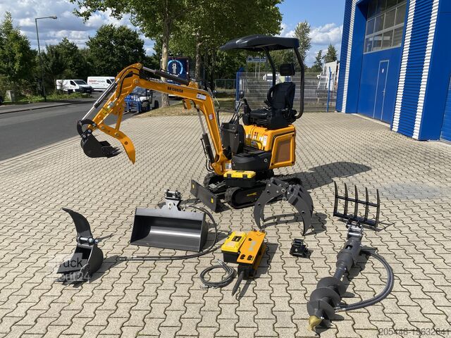 Mini excavator cu pachet mare de accesorii Berger Kraus BK1300JSR mit Kubota Motor + Schwenkarm