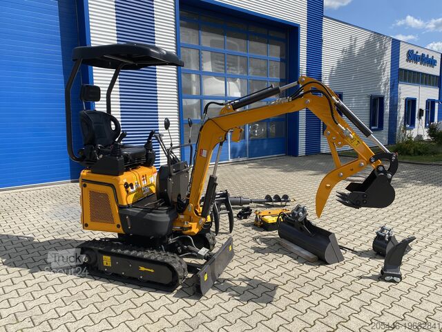 Mini excavator cu pachet mare de accesorii Berger Kraus BK1300JSR mit Kubota Motor + Schwenkarm