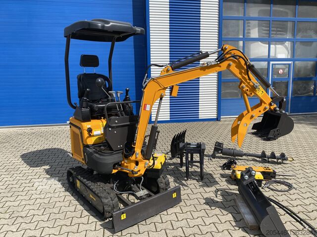 Mini excavator cu pachet mare de accesorii Berger Kraus BK1300JSR mit Kubota Motor + Schwenkarm