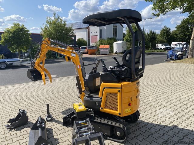 Miniescavatore con pacchetto di accessori di dimensioni ridotte Berger Kraus BK1300JSR mit Kubota Motor + Schwenkarm