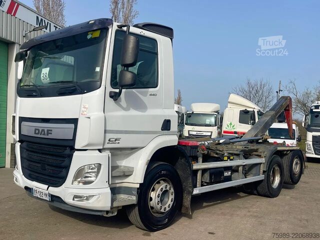 Systém hákového ramena DAF CF 440 Euro 6, 6x2 , Hook, Moving axel, Lift axel