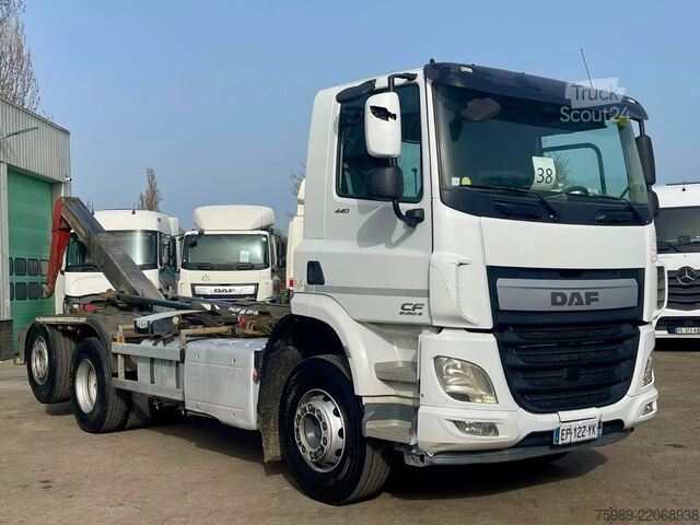 Systém hákového ramena DAF CF 440 Euro 6, 6x2 , Hook, Moving axel, Lift axel