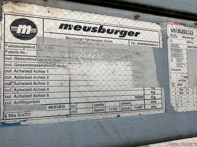 Matala lavettipuoliperävaunu MEUSBURGER MTS-2 Tieflader RADMULDEN