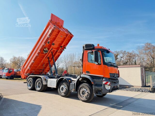 Camion ribaltabile trilaterale MERCEDES-BENZ Arocs 4142 8x4 MEILLER Kipper Bordmatik