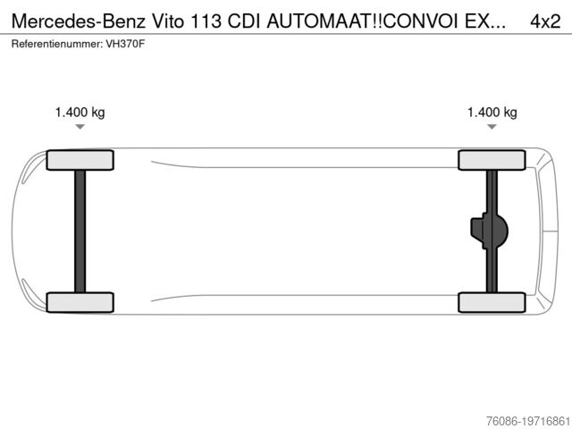 Fourgonnette Mercedes-Benz Vito 113 CDI AUTOMAAT!!CONVOI EXCEPTIONNEL!!BEG...