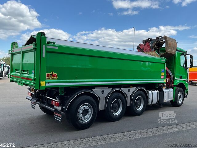 قلابة مع رافعة Mercedes-Benz Arocs 3743 8x4 Euro 6 HMF 19 Tonmeter Elektrisc...