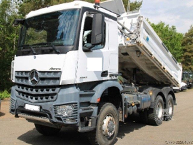 Tresidig tipplastbil MERCEDES-BENZ 3343 Arocs 4 Allrad 6x6 MEILLER  Only 34.000 Km