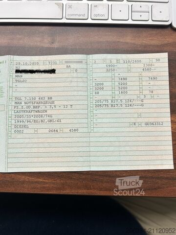 Box truck MAN TGL 7.150