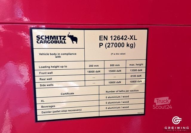 Open semitrailer with tarp SCHMITZ CARGOBULL SCS 24/L 13.62 Mega