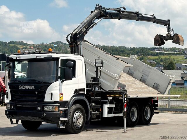 Autolaadkraan SCANIA P 410 Kipper 5,05m * KRAN/FUNK + BORDMATIC *6x4