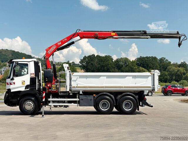 Autokran RENAULT C 380* KIPPER 5,20 m* KRAN/FUNK * TOPZUSTAND !