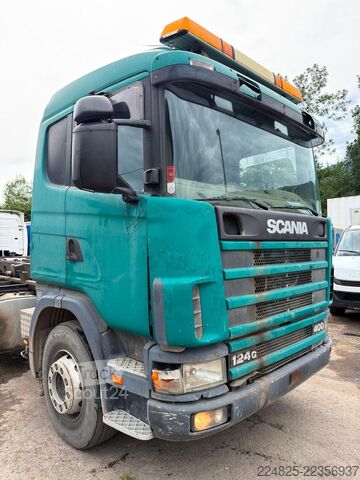 شاحنة قلّابة بذراع تحميل متحرك SCANIA P124  6x2 ABROLLKIPPER*1999*EURO2*