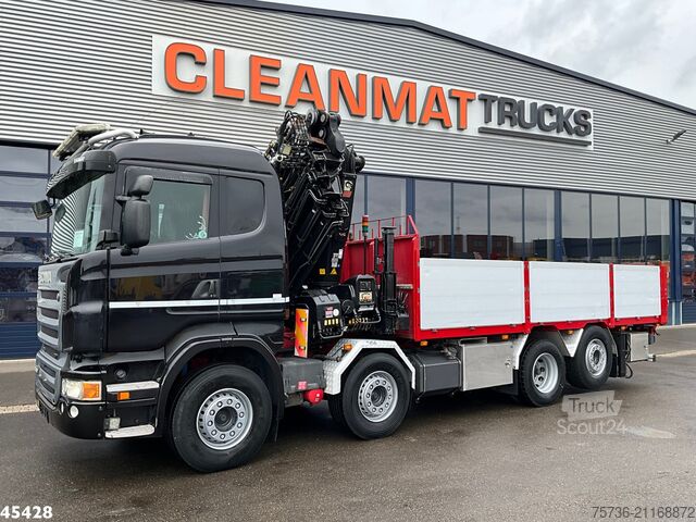Crane truck Scania R 480 8x2 Retarder Hiab 47 Tonmeter laadkraan +...