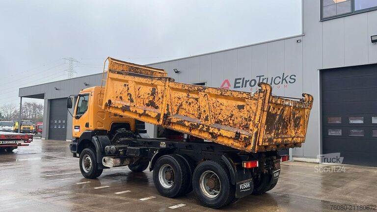 Tipper 3 côtés Renault KERAX 340 (6X6 / POMPE MANUELLE / LAMES / GRAND...