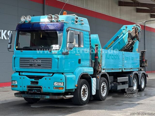 Camión de plataforma MAN TGA 35.430 8x4 BL Baustoff PALFINGER 72002 LK