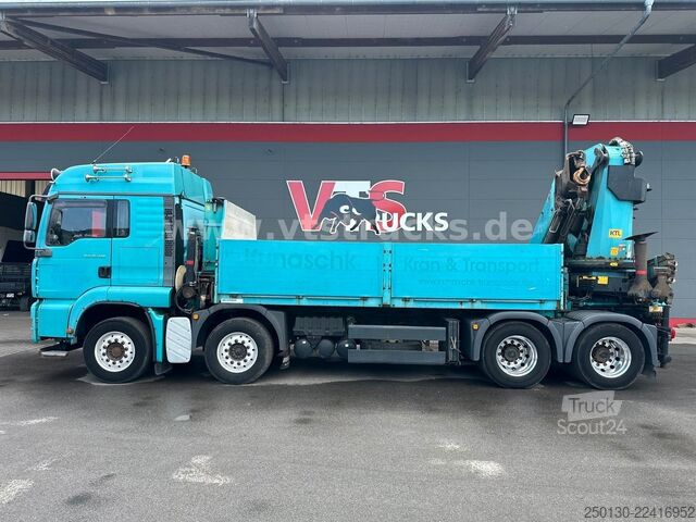 Camión de plataforma MAN TGA 35.430 8x4 BL Baustoff PALFINGER 72002 LK