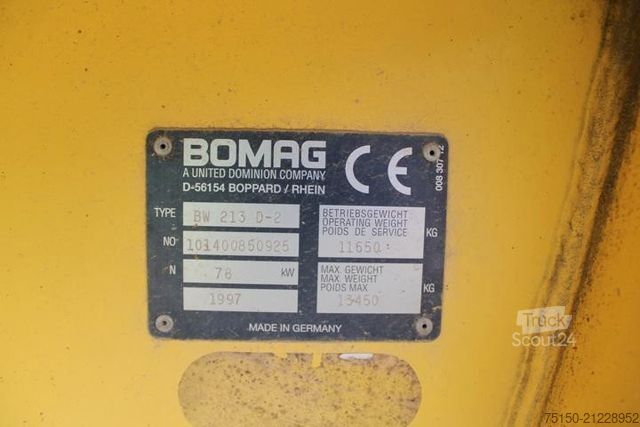 Walec jednobębnowy BOMAG BW 213 D-2 - Nr.: 925