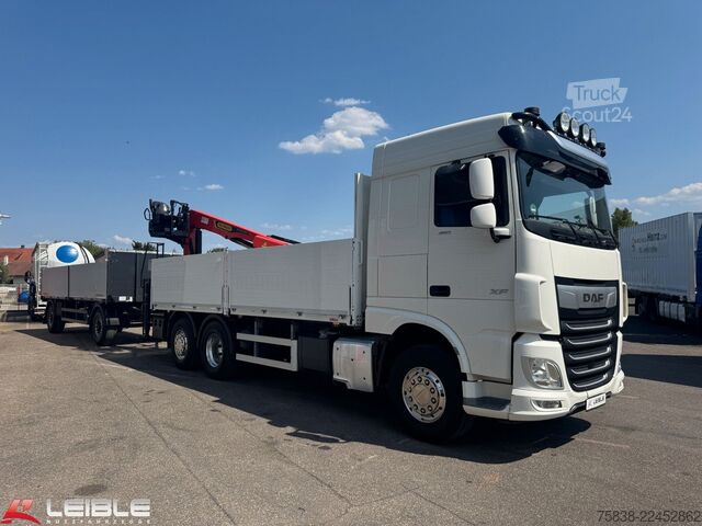 Camion plateau DAF XF 480*Palfinger Kran*Lift/Lenkachse*394 TKM*