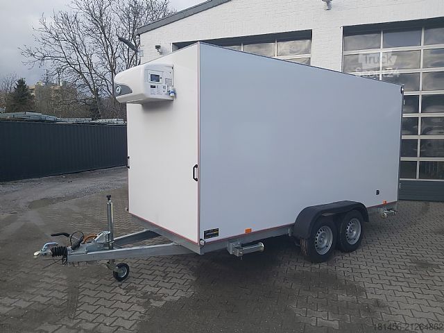 Hutos doboz trailershop großes Kühlmobil Kühlhaus Lebensmittel HACCP Govi Arktik 2000N Kühlaggregat