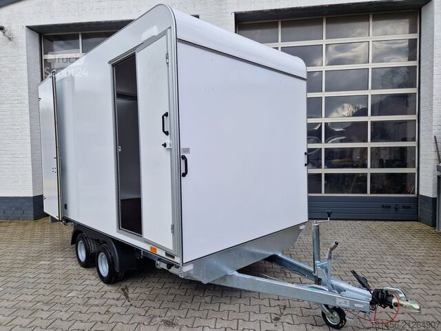 Dobozos trailershop schöner Kofferanhänger niedrige Ladefläche Seitentür 2700kg 360x200x210cm Neuverkauf