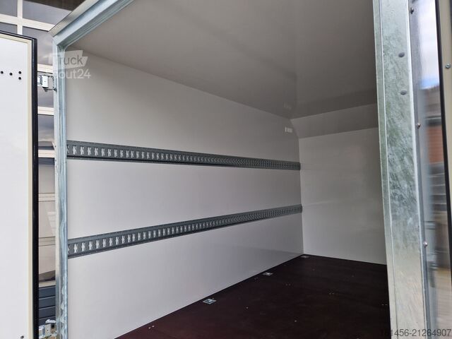 Dobozos trailershop schöner Kofferanhänger niedrige Ladefläche Seitentür 2700kg 360x200x210cm Neuverkauf
