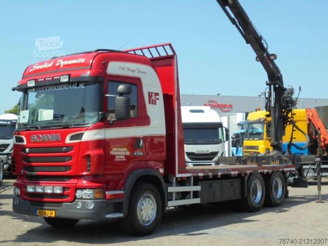Boîte plate Scania R730 V8 + Euro 5 + Loglift 115Z + 6X4